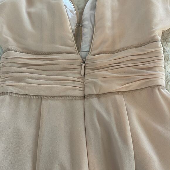 BARIANO Australia  Corine Drape Sleeve Plunged V-neck Peach Maxi Gown Size 2 - Picture 13 of 13